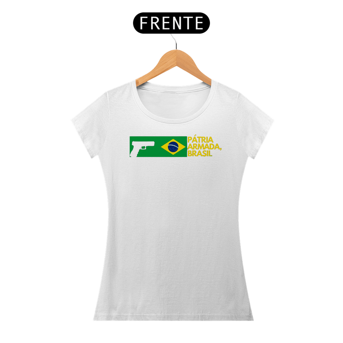 Nome do produto: Camiseta Pátria Amada Brasil Feminina