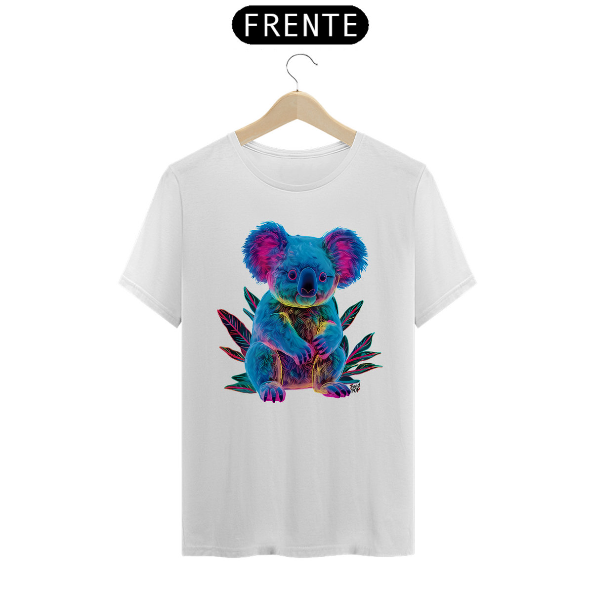 Nome do produto: Camiseta Koala Neon BRANCA