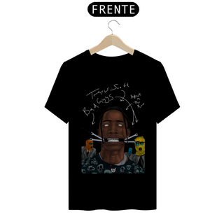 Camiseta Travis Scott and The Bad Guys Escrita Branca