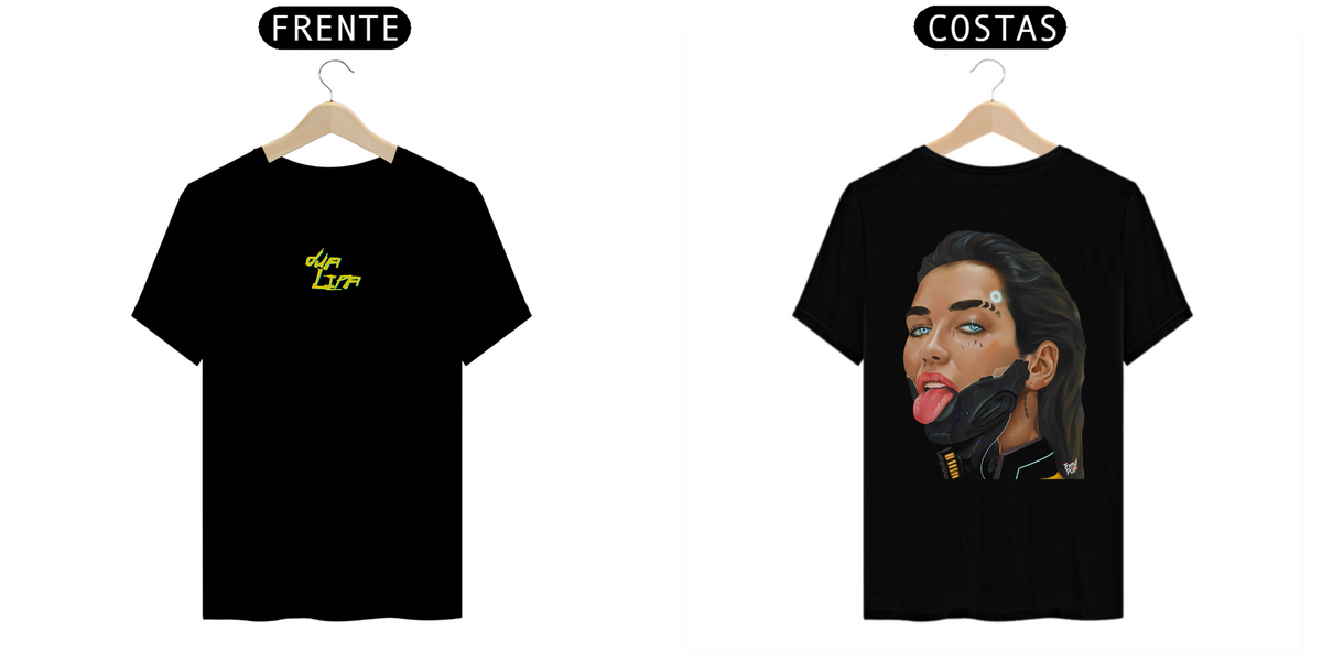 Nome do produto: Camiseta Dua Lipa CyberPunk Frente e Costas