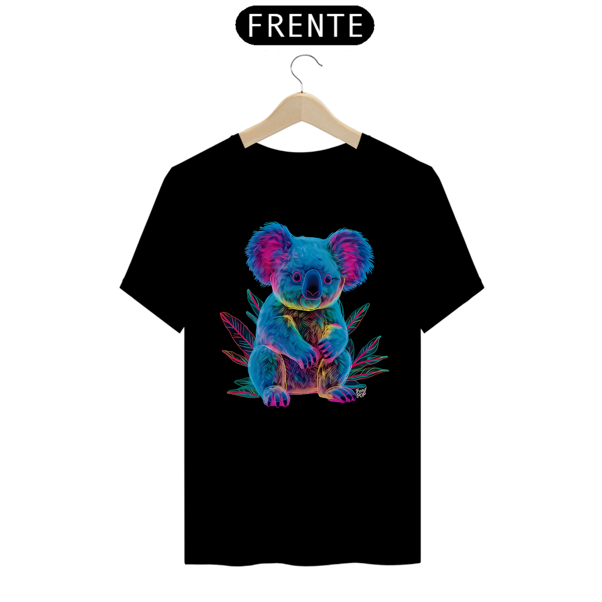 Nome do produto: Camiseta Koala Neon PRETA