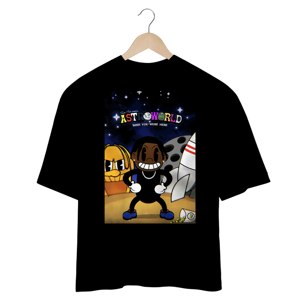 Nome do produto: Camiseta OVERSIZED Travis Scott ASTROWORLD