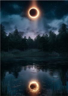 Poster lake eclipse
