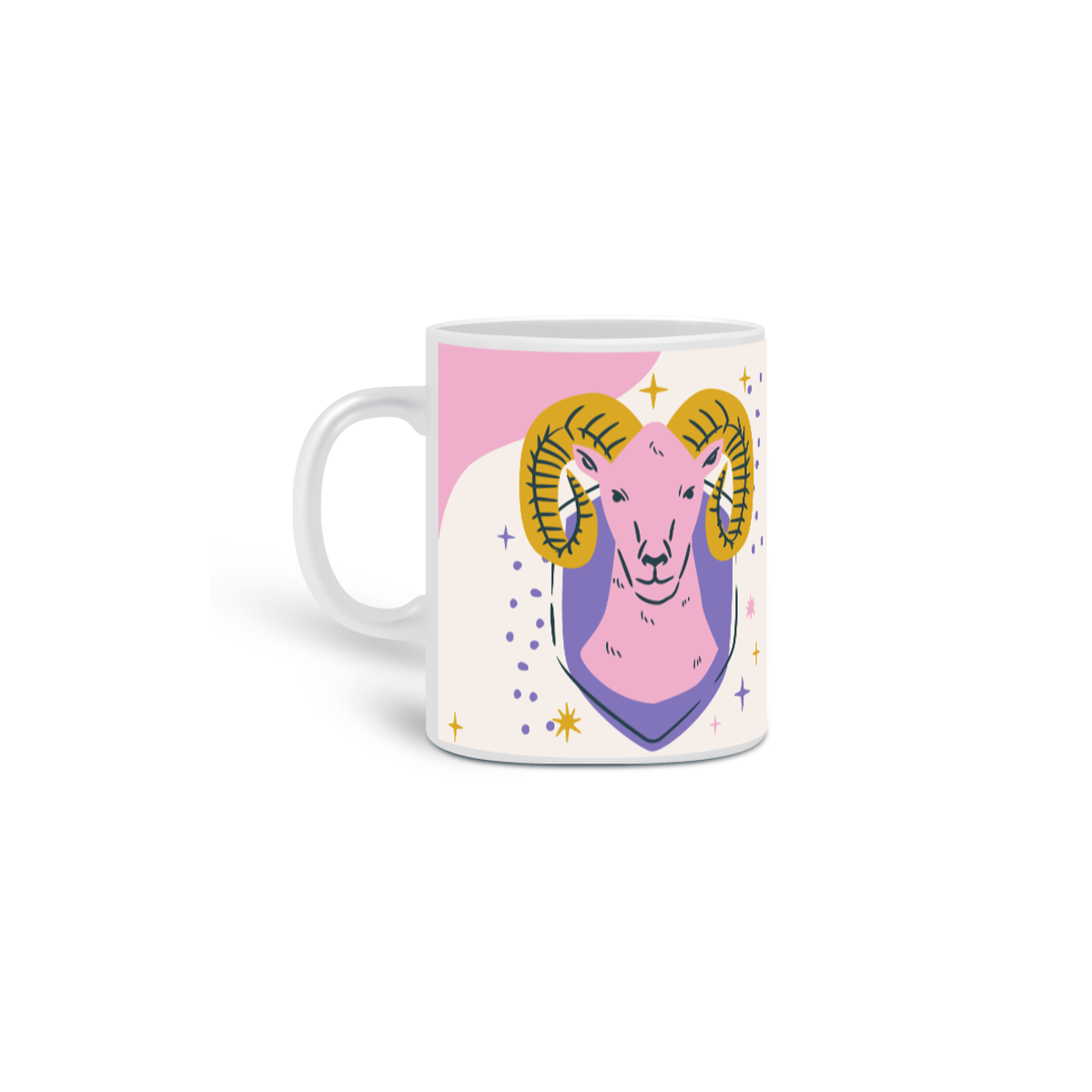 Nome do produto: caneca áries - só um café com açúcar para acalmar a impaciência de uma ariana