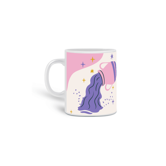 caneca aquário - só um café quentinho para aquecer o coração de uma aquariana