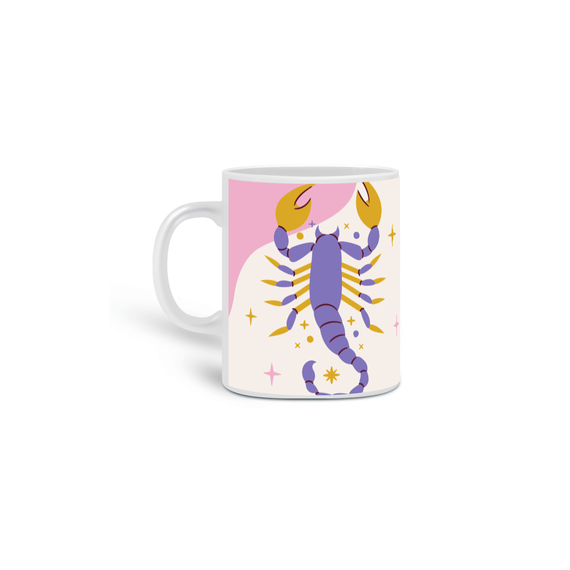 caneca escorpião - só um café com açúcar para acalmar o coração de uma escorpiana