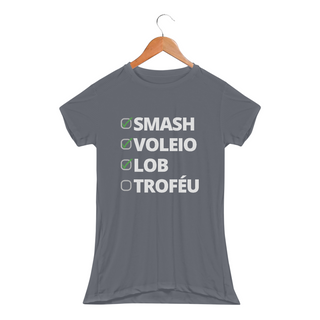 Nome do produtoCamiseta Feminina Sport Dry UV - 'Smash. Voleio. Lob. Troféu.'