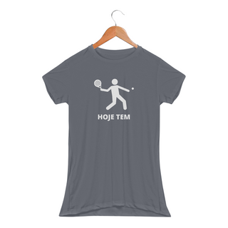 Nome do produtoCamiseta Feminina Baby Long Sport Dry UV - 'Hoje Tem' - Padel com Estilo e Conforto