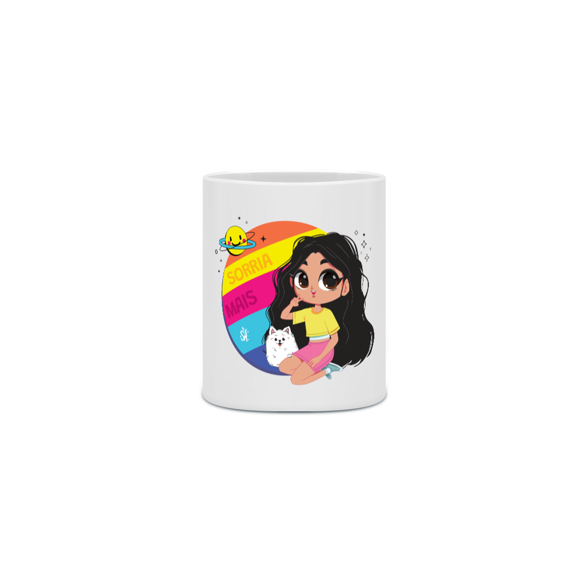 Nome do produto: Caneca Sarah de Araújo - Sorria Mais