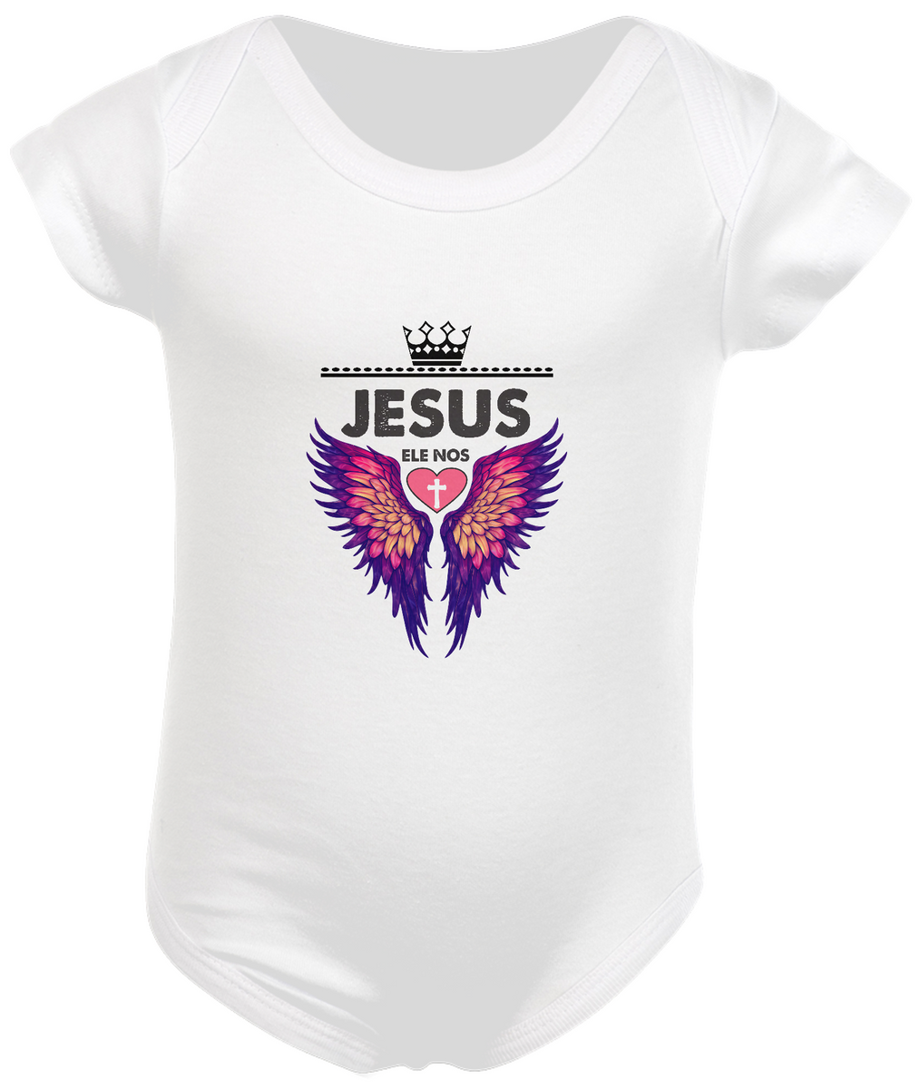 Nome do produto: BODY INFANTIL | JESUS - ELE NOS AMOU