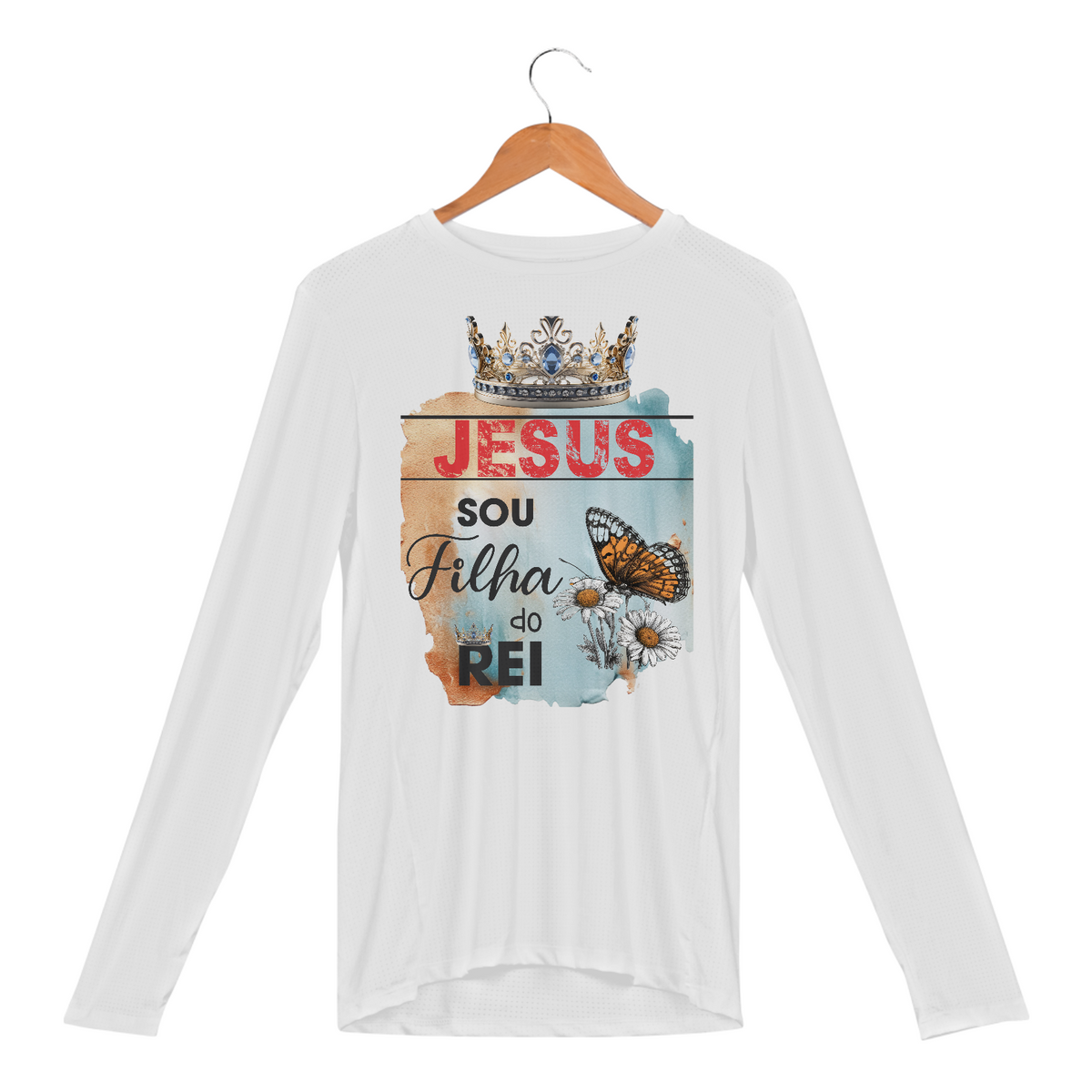 Nome do produto: CAMISA MANGA LONGA SPORT DRY UV | JESUS - SOU FILHA DO REI