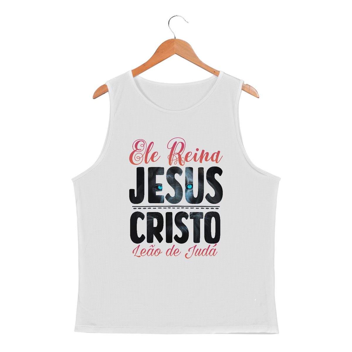 Nome do produto: REGATA MASCULINA SPORT DRY UV BABY LONG SPORT DRY UV | ELE REINA JESUS CRISTO LEÃO DE JUDÁ