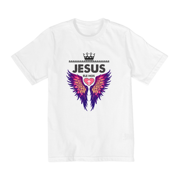 CAMISA QUALITY INFANTIL 10 A 14 | JESUS - ELE NOS AMOU