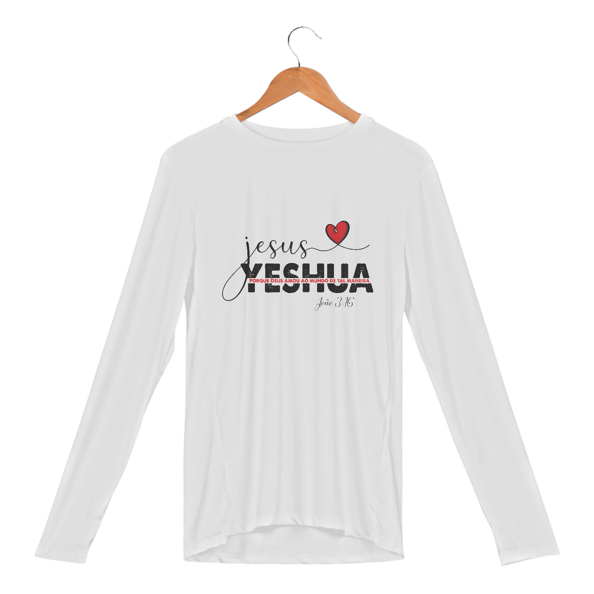 Nome do produto: CAMISA MANGA LONGA SPORT DRY UV |  JESUS YESHUA JOÃO 3:16