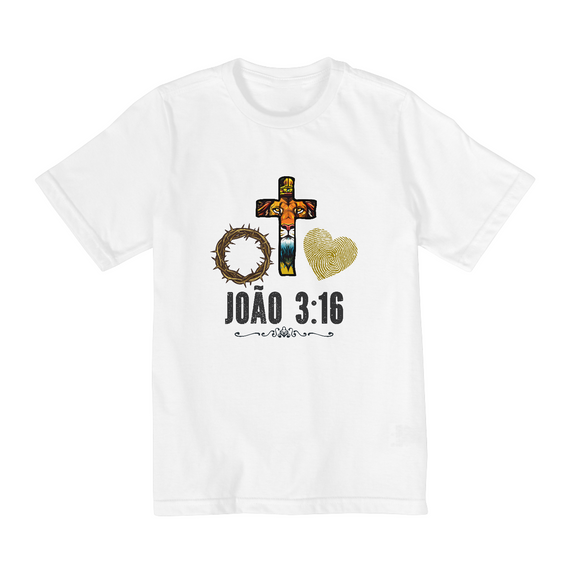 CAMISA QUALITY INFANTIL 10 A 14 | JOÃO 3:16