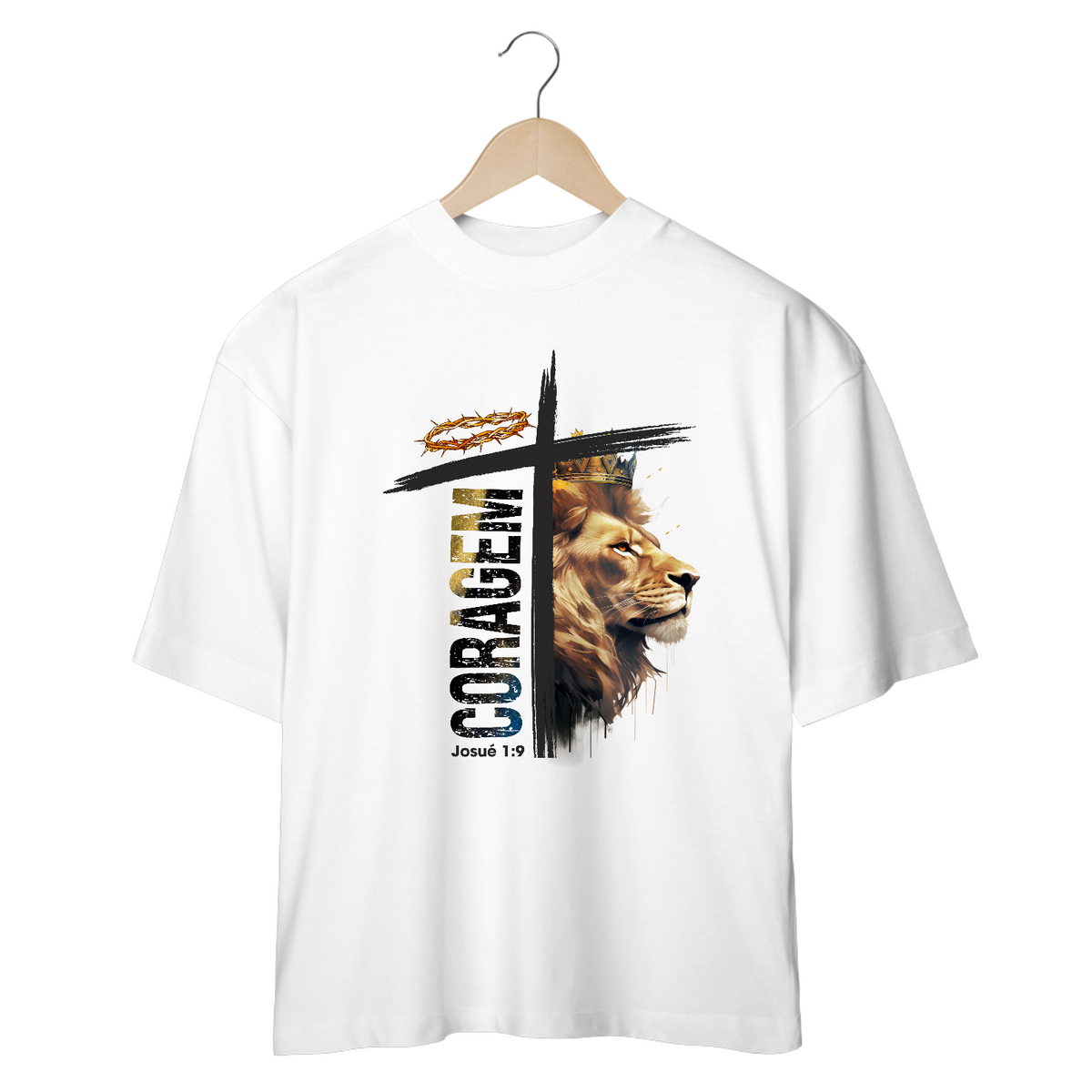 Nome do produto: CAMISETA OVERSIZED | CORAGEM - JOSUÉ 1:9