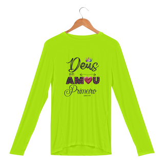 Nome do produtoCAMISA MANGA LONGA SPORT DRY UV | DEUS ME AMOU PRIMEIRO JOÃO 3:16