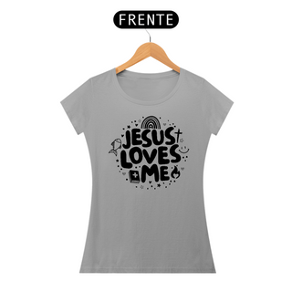 Nome do produtoT-Shirt Jesus loves me (Estampa preta)