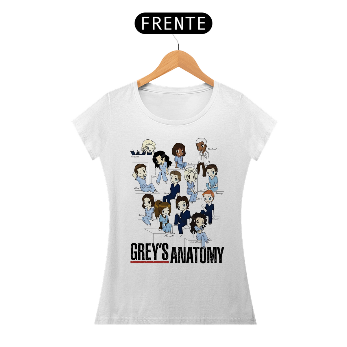 Nome do produto: T-Shirt Feminina Personagens Greys Anatomy