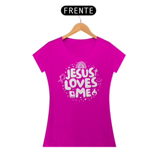 Nome do produtoT-Shirt Jesus loves me (Estampa branca)