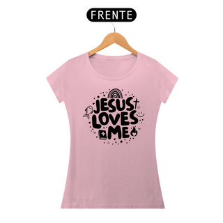 Nome do produtoT-Shirt Jesus loves me (Estampa preta)