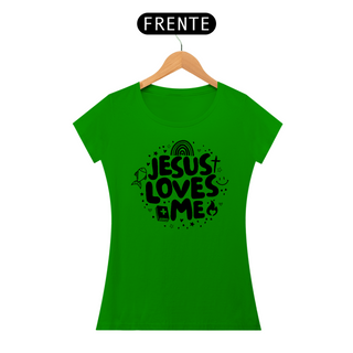 Nome do produtoT-Shirt Jesus loves me (Estampa preta)