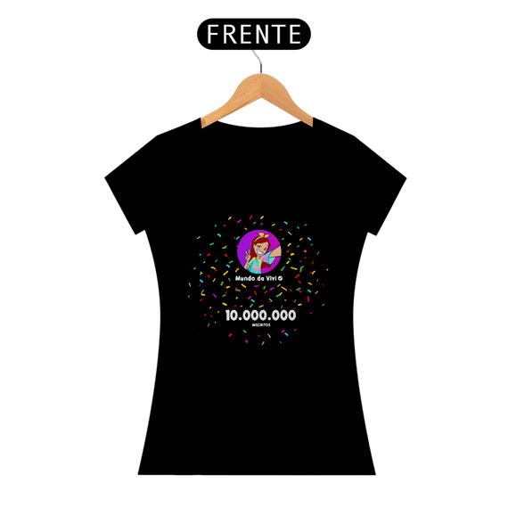 CAMISETA ADULTO FEMININA 10M EDIÇÃO LIMITADA- PRETA