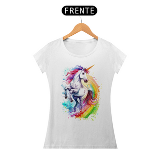 Nome do produtoCamiseta Feminina - Unicórnio Arco-Íris