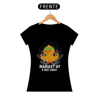 Nome do produtoCamiseta Feminina - Patinho Zen - Namast'ay 4 Feet Away