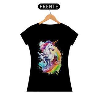 Nome do produtoCamiseta Feminina - Unicórnio Arco-Íris