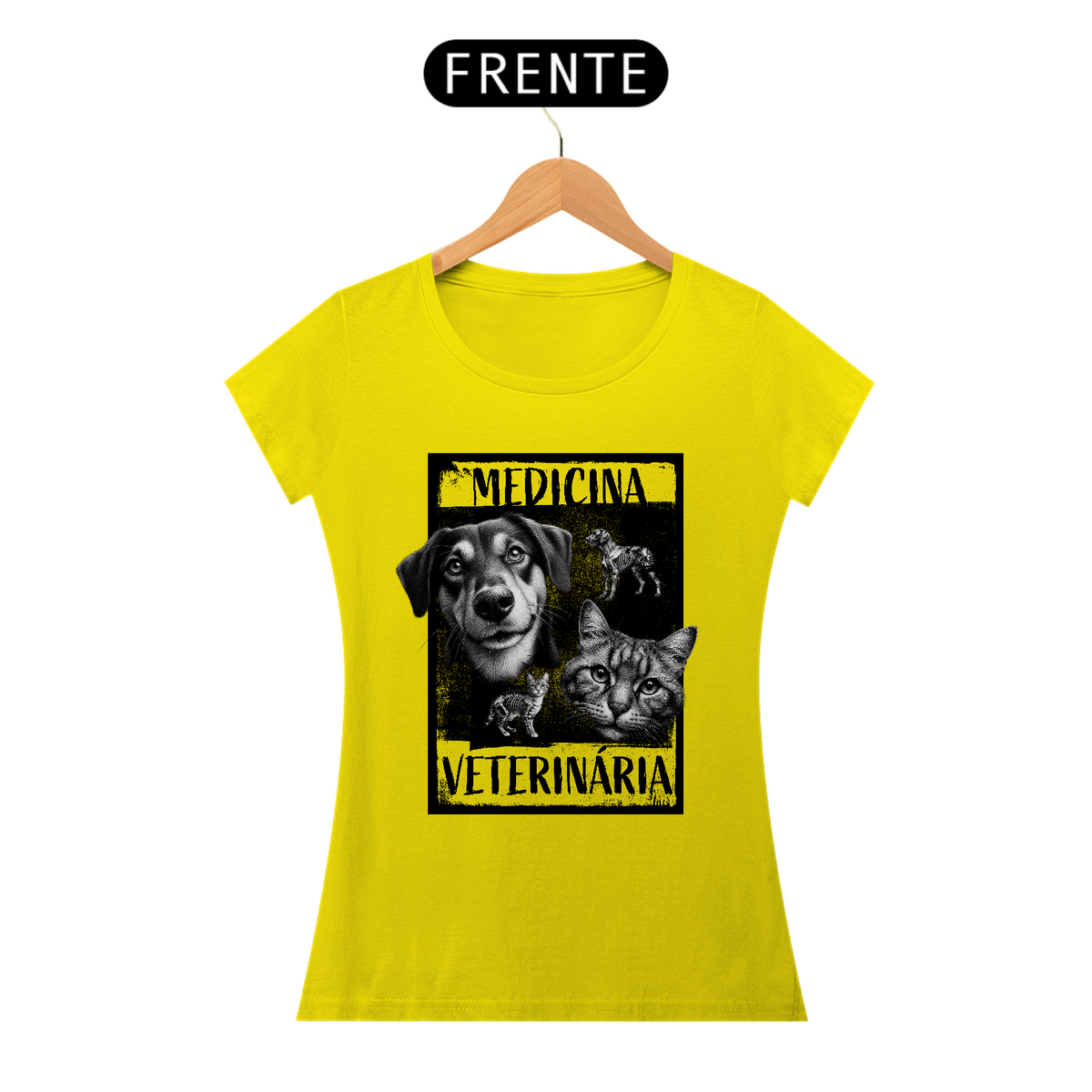 Nome do produto: CAMISETA BABY LONG - VETERINÁRIA CÃO E GATO