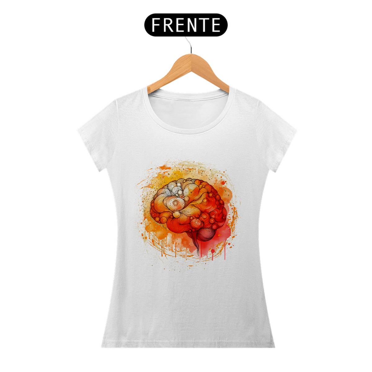 Nome do produto: CAMISETA BABY LONG - CÉREBRO ART