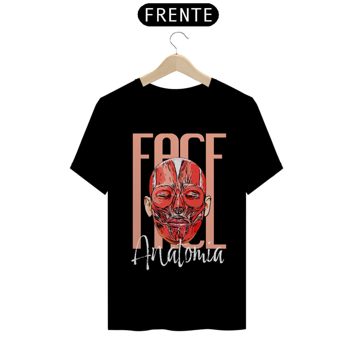 Nome do produto: CAMISETA - ULTRASSOM BEBÊFACES DO CONHECIMENTO - ANATOMIA MUSCULAR FACIAL