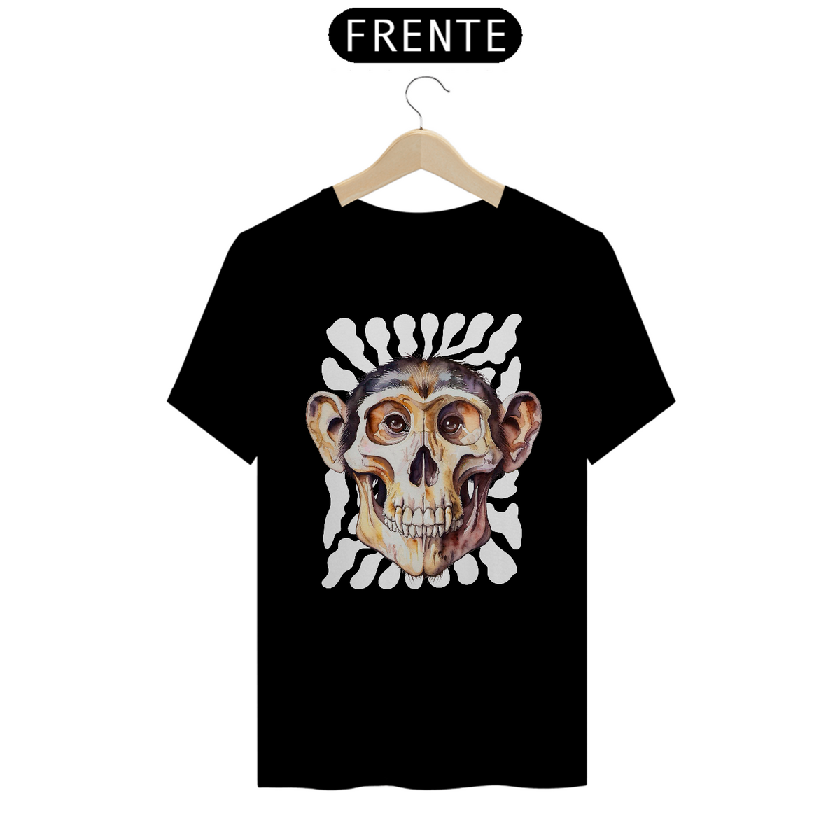 Nome do produto: CAMISETA - FACE CRÂNIO MACACO