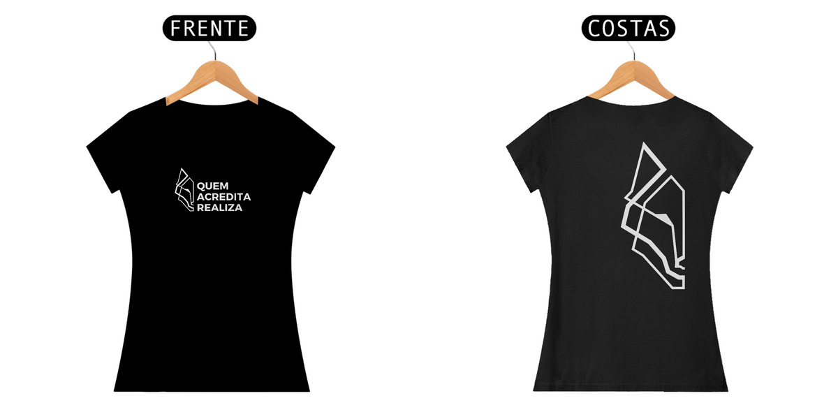 Nome do produto: Camiseta Feminina Realiza- quem acredita realiza