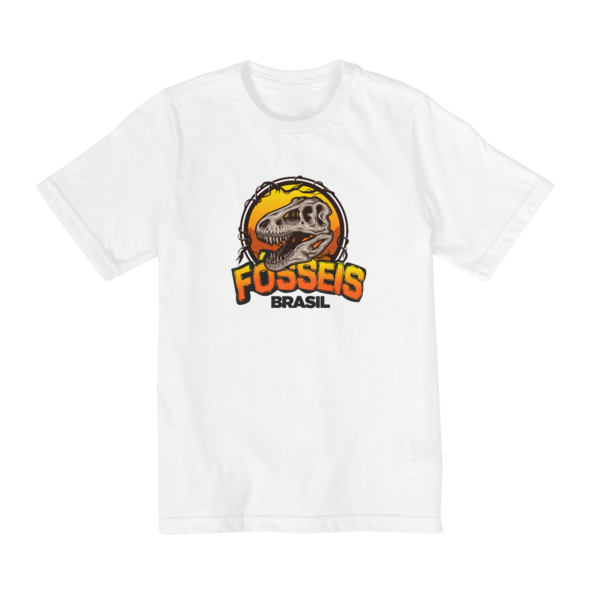 Nome do produto: Camiseta Infantil (2 a 8 anos) Fósseis Brasil