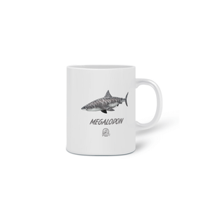 Nome do produtoCaneca Megalodon em Cor | Ilustração por Leandro Sanches