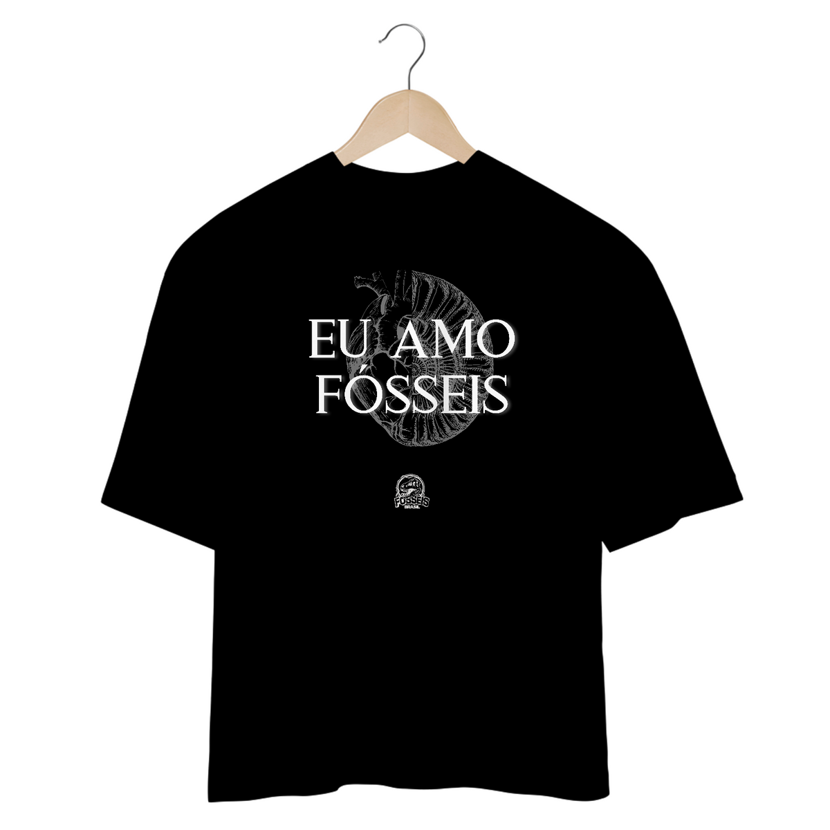 Nome do produto: Camiseta Oversized - EU AMO FÓSSEIS