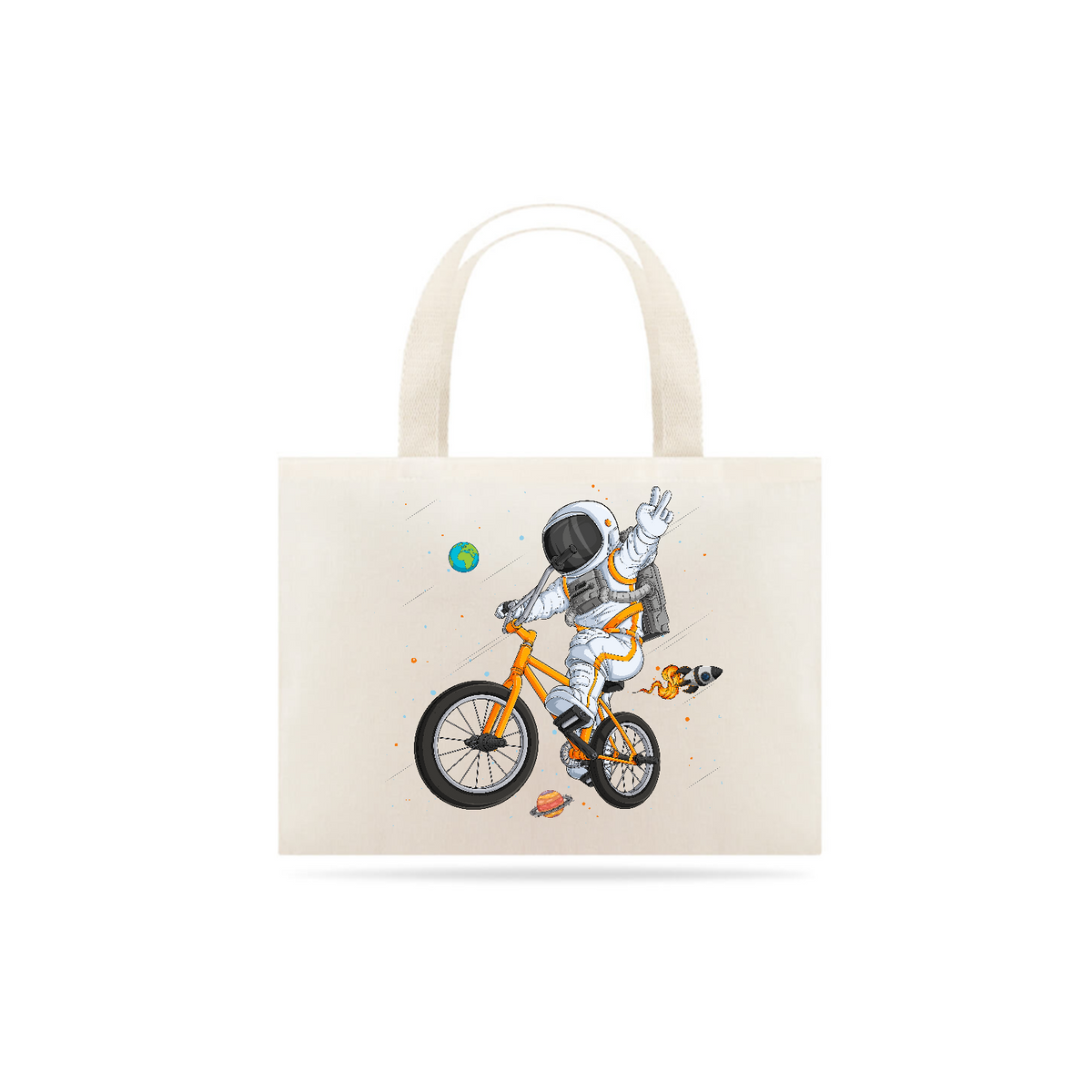 Nome do produto: Ecobag Astronauta Bicicleta