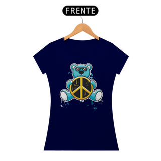 Nome do produtoCamiseta Feminina Urso Símbolo Paz E Amor