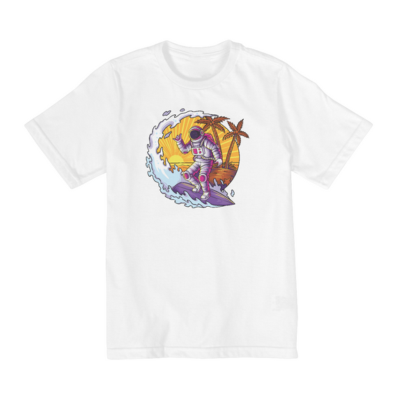 Camiseta Infantil 10 a 14 anos / Astronauta Surf