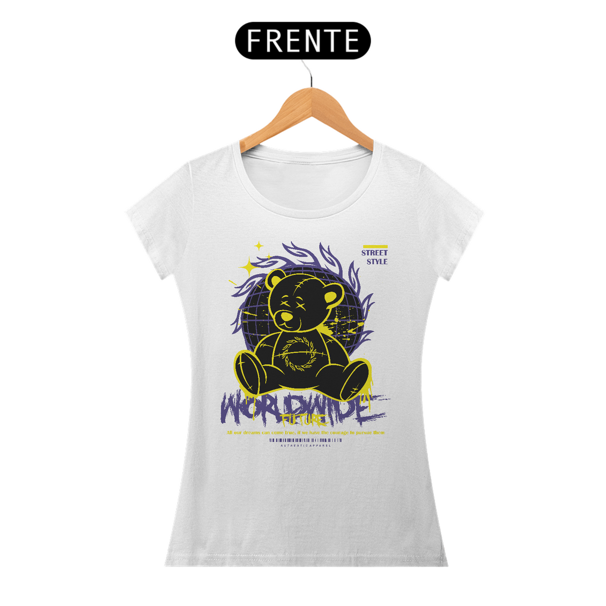 Nome do produto: Camiseta Feminina Worl Wide