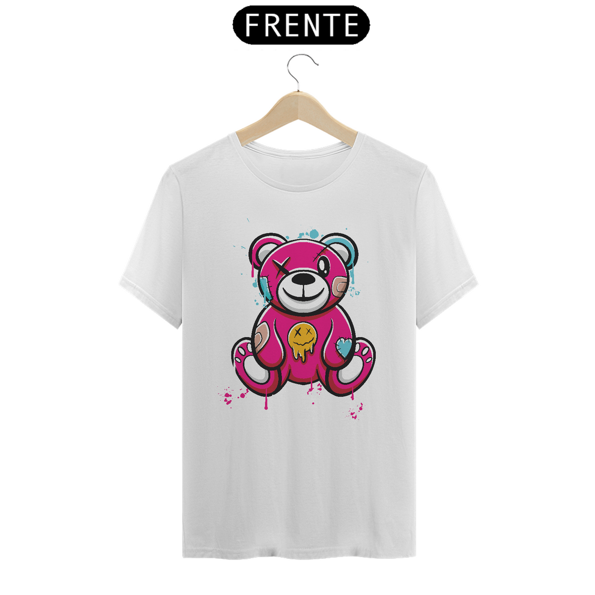 Nome do produto: Camiseta Urso Rosa