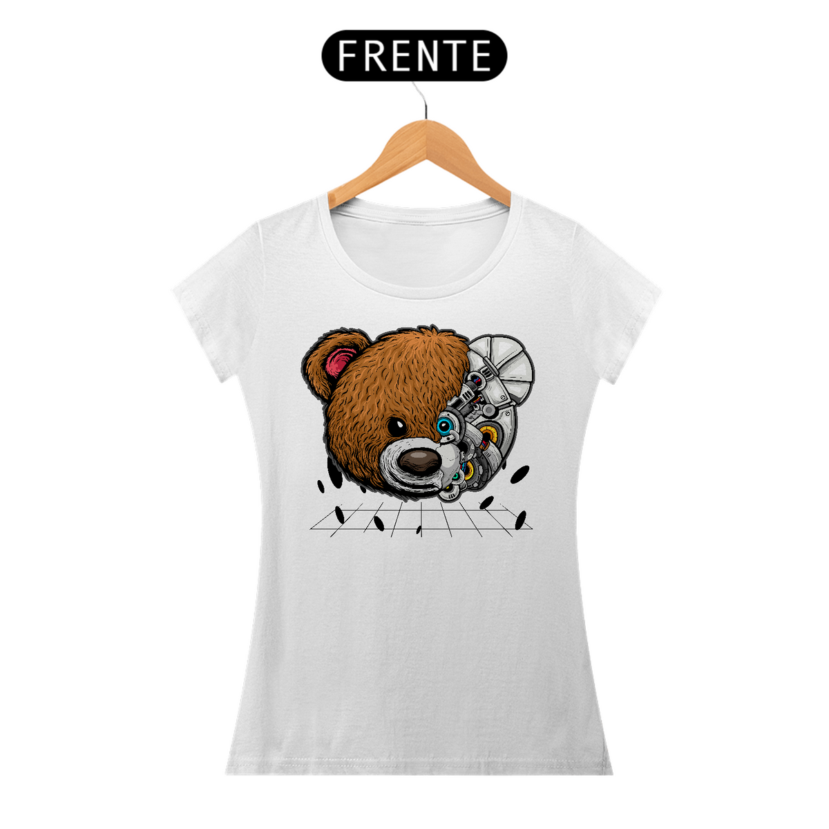 Nome do produto: Camiseta Feminina Cyber Urso