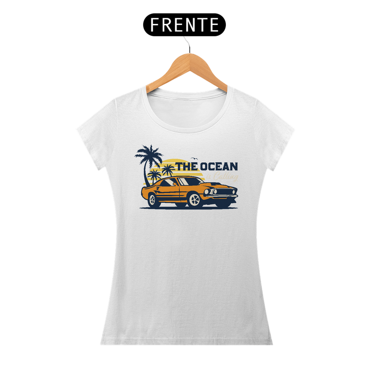 Nome do produto: Camiseta Feminina Carro Ocean