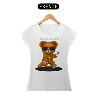 Camiseta Feminina Urso Guitarra