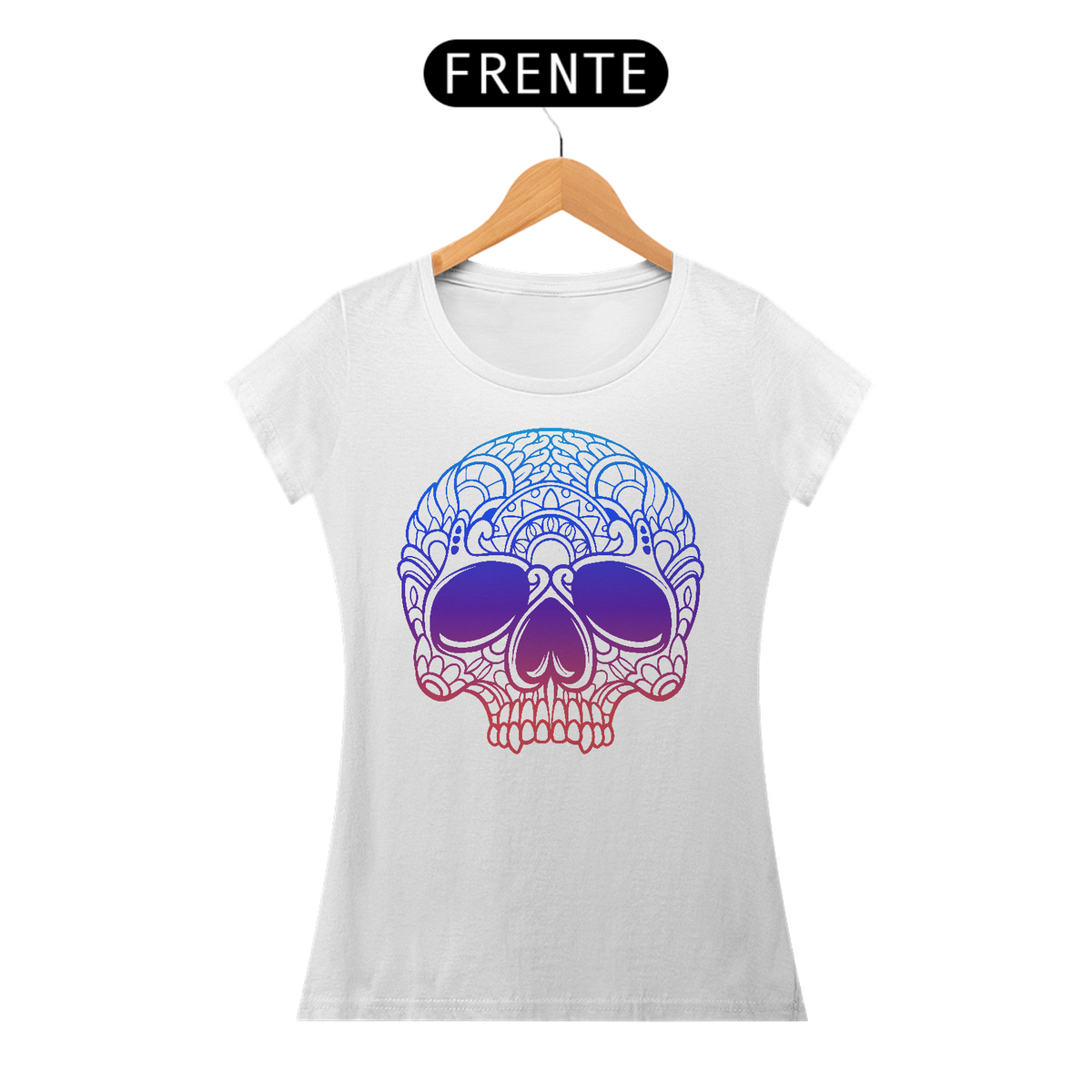 Nome do produto: Camiseta Feminina Caveira