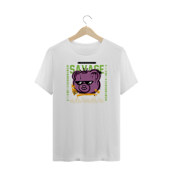 Camiseta Plus Size Urso Savage