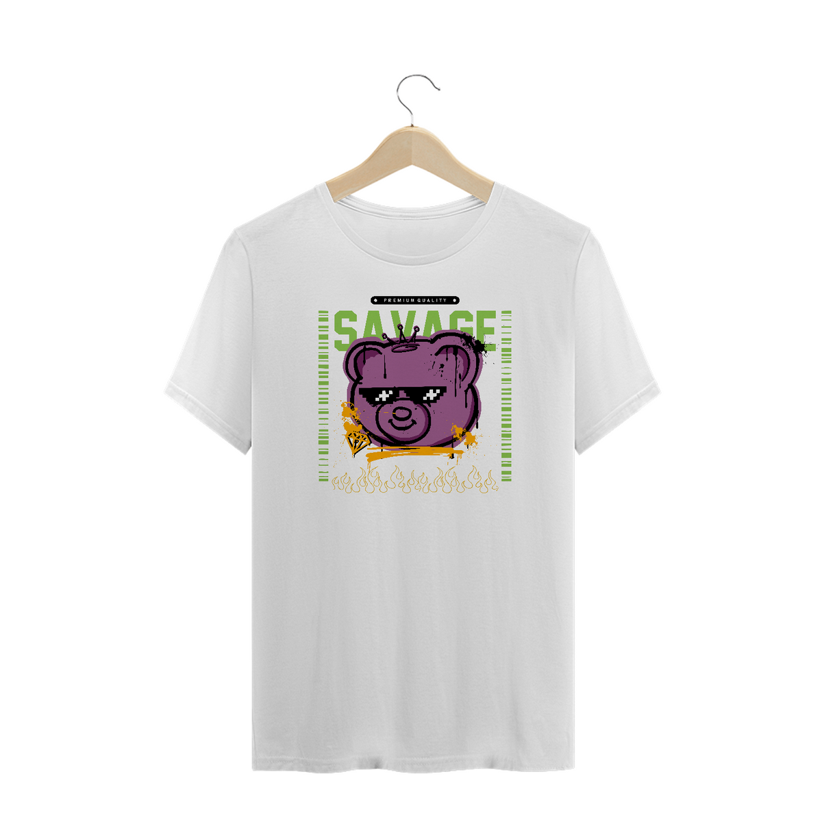 Nome do produto: Camiseta Plus Size Urso Savage