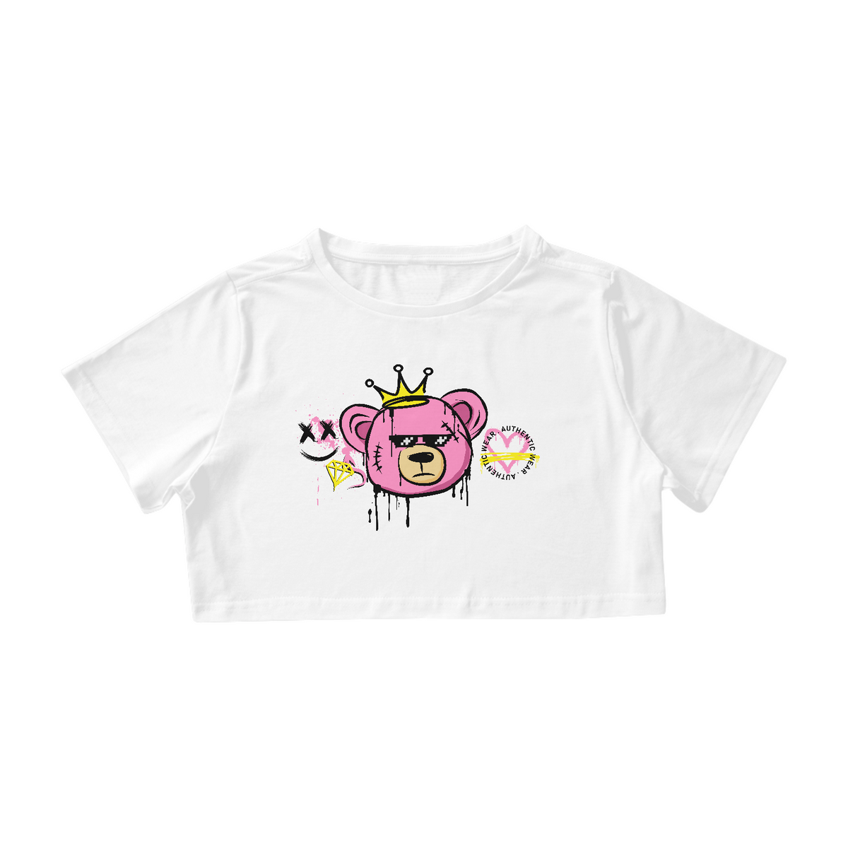 Nome do produto: Cropped Urso Rosa